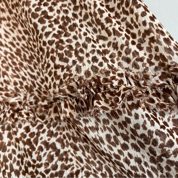 1. STATE sleeveless animal print smock neck tiered midi dress Waistband Sz M - Picture 7 of 15